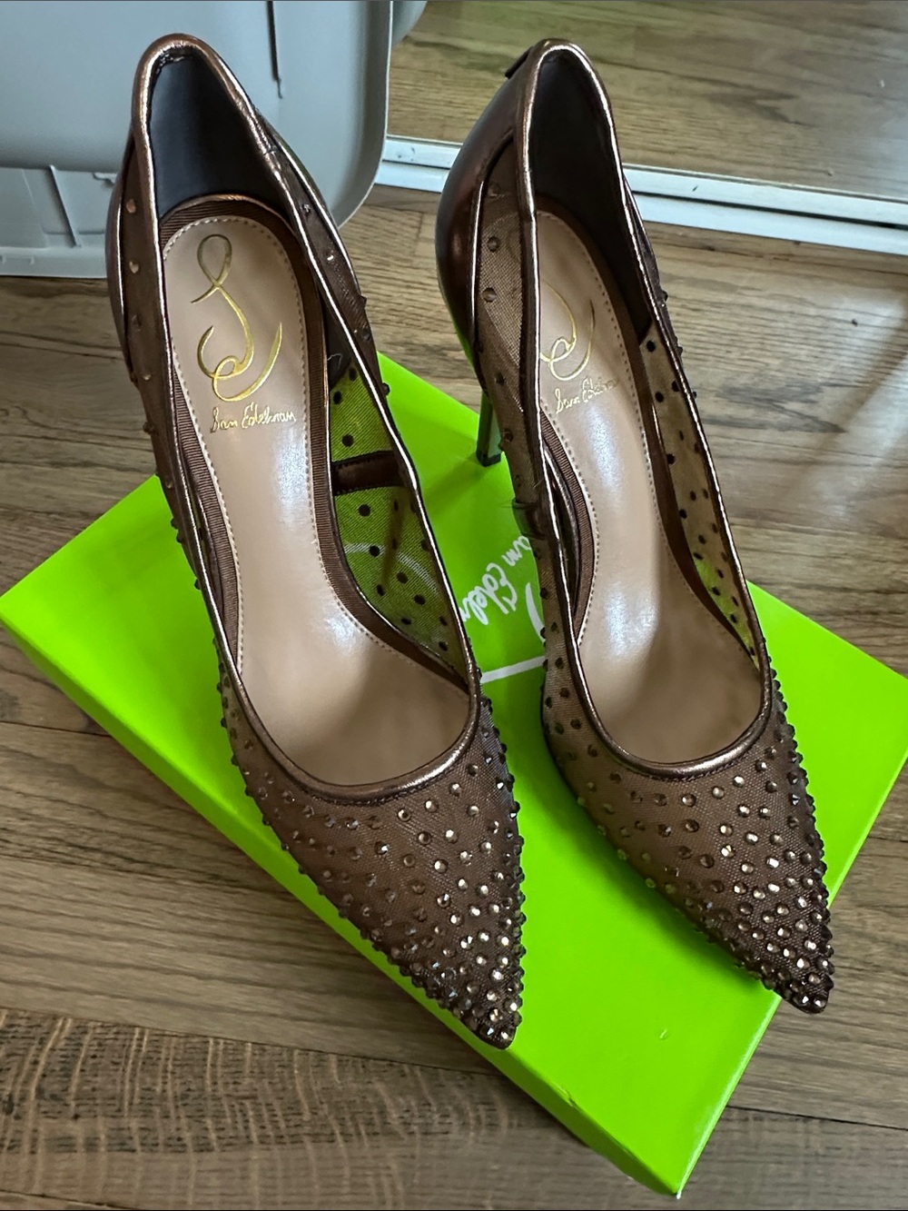 Sam Edelman Hazel Pump Bronze Studded Mesh